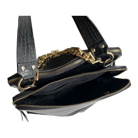 Italian Leather Handbag Claudia Firenze - Black - Picture 7 of 12